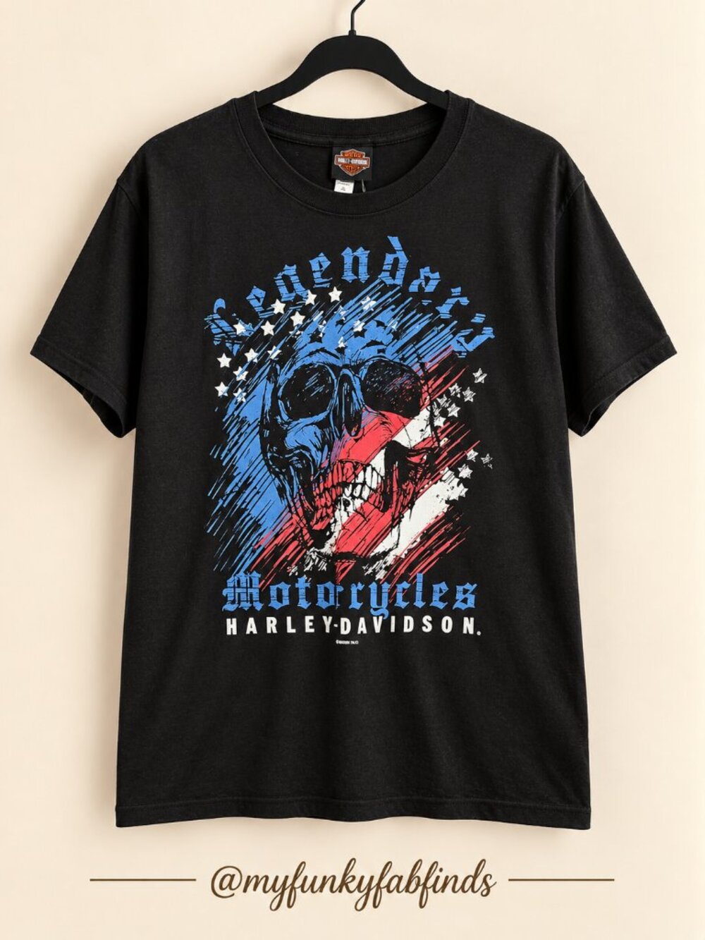 Harley-Davidson Men's Legendary Motorcycles Skull Flag Graphic T-Shirt Size M NW